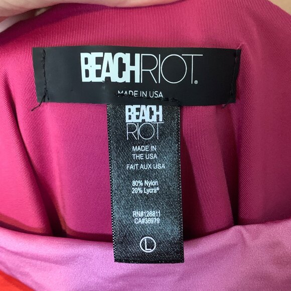 Beach Riot Sydney Valentine's Pink Heart Print Swimsuit Size L - Picture 5 of 7